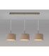 Baymont Antique Brass 3 Light E27 Linear Pendant With 30cm x 17cm Faux Silk Shade Grey/White Laminate-2