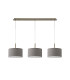 Baymont Antique Brass 3 Light E27 Linear Pendant With 30cm x 17cm Faux Silk Shade Grey/White Laminate-4