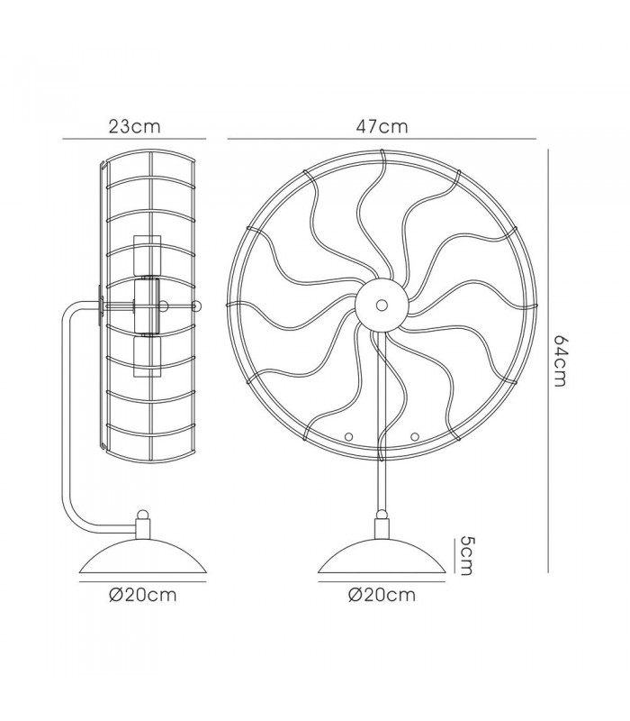 Cage Table Lamp 5 Light E27 Black - 3