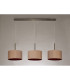 Baymont Antique Brass 3 Light E27 Linear Pendant With 30cm x 17cm Dual Faux Silk Shade Antique Gold/Ruby-11