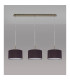 Baymont Antique Brass 3 Light E27 Linear Pendant With 30cm x 17cm Faux Silk Shade Black/White Laminate-11