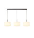 Baymont Satin Nickel 3 Light E27 Linear Pendant With 30cm x 17cm Faux Silk Shade Ivory Pearl/White Laminate-1
