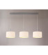 Baymont Satin Nickel 3 Light E27 Linear Pendant With 30cm x 17cm Dual Faux Silk Shade Nude Beige/Moonlight-2