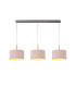 Baymont Satin Nickel 3 Light E27 Linear Pendant With 30cm x 17cm Dual Faux Silk Shade Taupe/Halo Gold-1