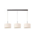 Baymont Satin Nickel 3 Light E27 Linear Pendant With 30cm x 17cm Dual Faux Silk Shade Nude Beige/Moonlight-4