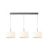Baymont Satin Nickel 3 Light E27 Linear Pendant With 30cm x 17cm Faux Silk Shade Ivory Pearl/White Laminate-4