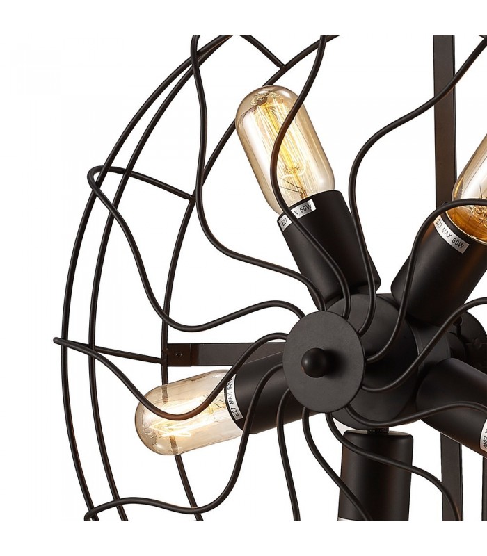 Cage Table Lamp 5 Light E27 Black - 5