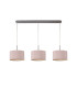 Baymont Satin Nickel 3 Light E27 Linear Pendant With 30cm x 17cm Dual Faux Silk Shade Taupe/Halo Gold-4