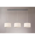 Baymont Satin Nickel 3 Light E27 Linear Pendant With 30cm x 17cm Dual Faux Silk Shade Nude Beige/Moonlight-11