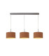 Baymont Satin Nickel 3 Light E27 Linear Pendant With 30cm x 17cm Dual Faux Silk Shade Raw Cocoa/Grecian Bronze-1