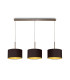 Baymont Satin Nickel 3 Light E27 Linear Pendant With 30cm x 17cm Dual Faux Silk Shade Midnight Black/Green Olive-1