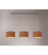 Baymont Satin Nickel 3 Light E27 Linear Pendant With 30cm x 17cm Dual Faux Silk Shade Raw Cocoa/Grecian Bronze-2