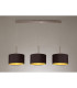 Baymont Satin Nickel 3 Light E27 Linear Pendant With 30cm x 17cm Dual Faux Silk Shade Midnight Black/Green Olive-2
