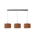 Baymont Satin Nickel 3 Light E27 Linear Pendant With 30cm x 17cm Dual Faux Silk Shade Raw Cocoa/Grecian Bronze-4