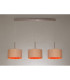 Baymont Satin Nickel 3 Light E27 Linear Pendant With 30cm x 17cm Dual Faux Silk Shade Antique Gold/Ruby-2