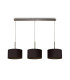 Baymont Satin Nickel 3 Light E27 Linear Pendant With 30cm x 17cm Dual Faux Silk Shade Midnight Black/Green Olive-4