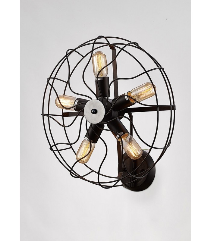 Cage Wall Lamp 5 Light E27 Black - 2