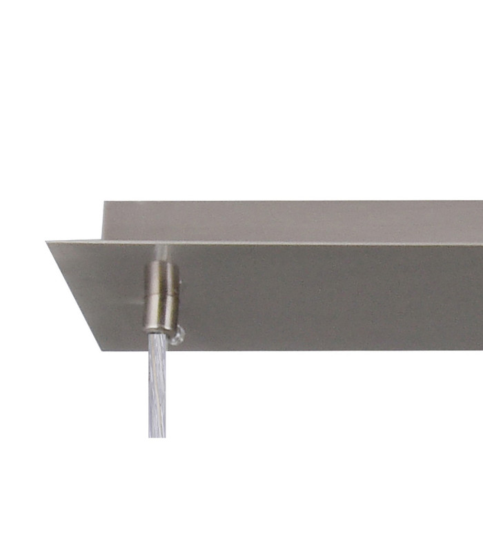 Baymont Satin Nickel 3 Light E27 Linear Pendant With 30cm x 17cm Dual Faux Silk Shade Antique Gold/Ruby-6