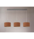 Baymont Satin Nickel 3 Light E27 Linear Pendant With 30cm x 17cm Dual Faux Silk Shade Raw Cocoa/Grecian Bronze-11
