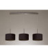 Baymont Satin Nickel 3 Light E27 Linear Pendant With 30cm x 17cm Dual Faux Silk Shade Midnight Black/Green Olive-11