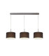 Baymont Satin Nickel 3 Light E27 Linear Pendant With 30cm x 17cm Faux Silk Shade Black/White Laminate-1