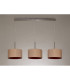 Baymont Satin Nickel 3 Light E27 Linear Pendant With 30cm x 17cm Dual Faux Silk Shade Antique Gold/Ruby-11