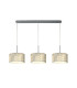Baymont Polished Chrome 3 Light E27 Linear Pendant With 30cm x 17cm Silver Leaf Shade 3m-1