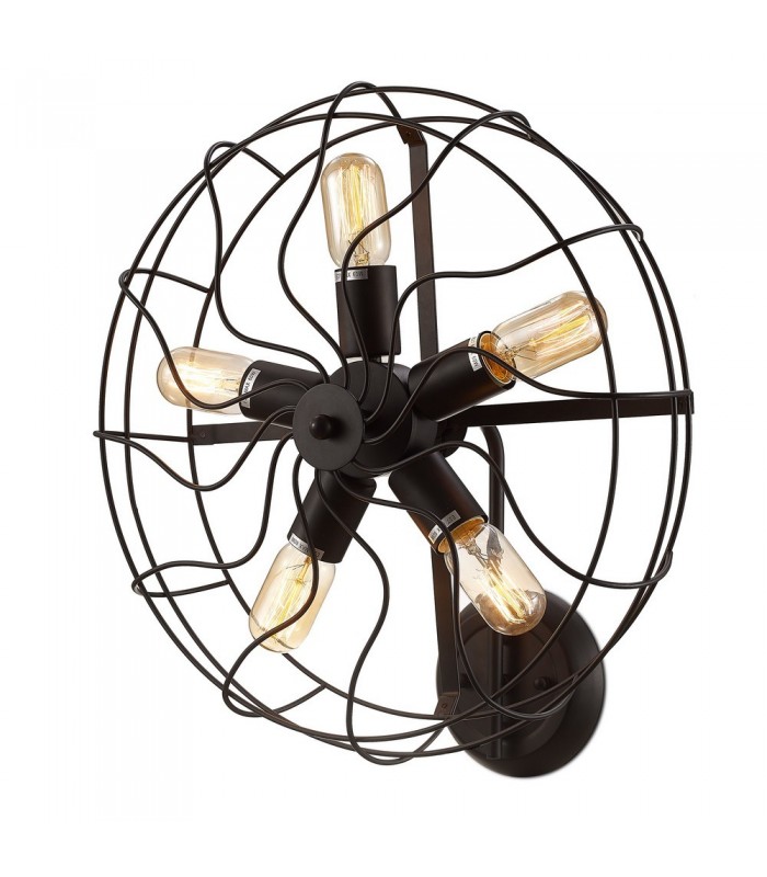 Cage Wall Lamp 5 Light E27 Black - 4
