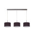 Baymont Satin Nickel 3 Light E27 Linear Pendant With 30cm x 17cm Faux Silk Shade Black/White Laminate-4