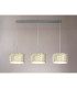 Baymont Polished Chrome 3 Light E27 Linear Pendant With 30cm x 17cm Silver Leaf Shade 3m-2