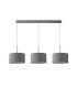 Baymont Satin Nickel 3 Light E27 Linear Pendant With 30cm x 17cm Faux Silk Shade Grey/White Laminate-4