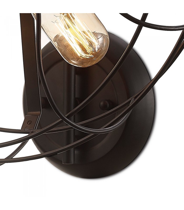 Cage Wall Lamp 5 Light E27 Black - 6