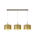 Baymont Antique Brass 3 Light E27 Linear Pendant With 30cm x 17cm Gold Leaf Shade 3m-1