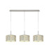 Baymont Polished Chrome 3 Light E27 Linear Pendant With 30cm x 17cm Silver Leaf Shade 3m-1