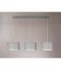 Baymont Polished Chrome 3 Light E27 Linear Pendant With 30cm x 17cm Silver Leaf Shade 3m-11