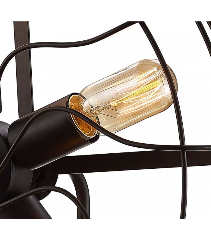 Cage Wall Lamp 5 Light E27 Black - 7