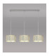 Baymont Polished Chrome 3 Light E27 Linear Pendant With 30cm x 17cm Silver Leaf Shade 3m-2