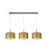 Baymont Antique Brass 3 Light E27 Linear Pendant With 30cm x 17cm Gold Leaf Shade 3m-1