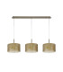 Baymont Antique Brass 3 Light E27 Linear Pendant With 30cm x 17cm Gold Leaf Shade 3m-4