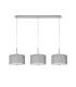 Baymont Polished Chrome 3 Light E27 Linear Pendant With 30cm x 17cm Silver Leaf Shade 3m-4