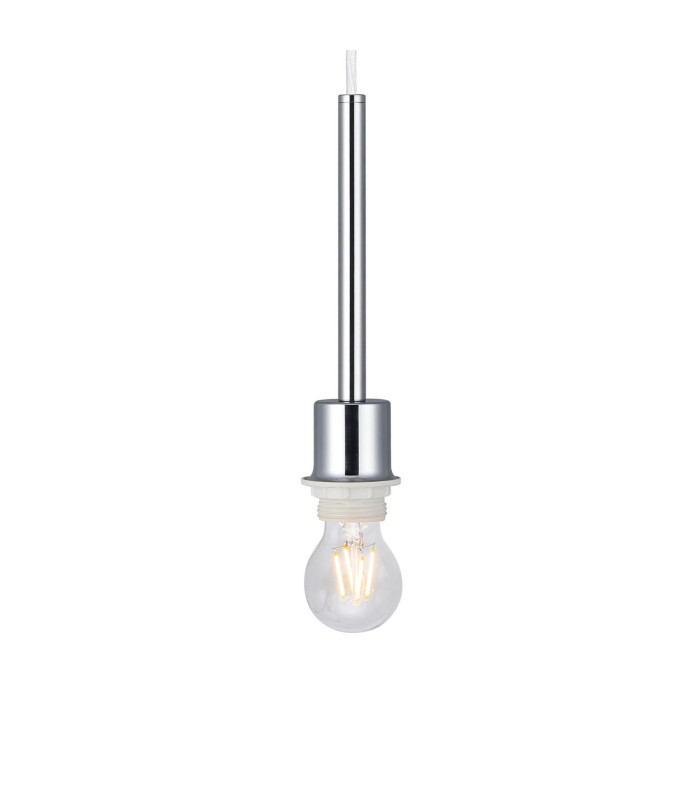 Baymont Polished Chrome 3 Light E27 Linear Pendant With 30cm x 17cm Silver Leaf Shade 3m-5