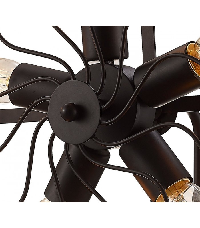 Cage Wall Lamp 5 Light E27 Black - 8