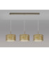 Baymont Antique Brass 3 Light E27 Linear Pendant With 30cm x 17cm Gold Leaf Shade 3m-11