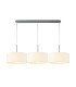 Baymont Polished Chrome 3 Light E27 Linear Pendant With 40cm x 18cm Faux Silk Shade Ivory Pearl/White Laminate-1
