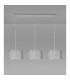 Baymont Polished Chrome 3 Light E27 Linear Pendant With 30cm x 17cm Silver Leaf Shade 3m-13