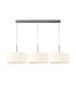 Baymont Polished Chrome 3 Light E27 Linear Pendant With 40cm x 18cm Faux Silk Shade Ivory Pearl/White Laminate-4