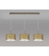 Baymont Antique Brass 3 Light E27 Linear Pendant With 30cm x 17cm Gold Leaf Shade 3m-13