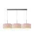 Baymont Polished Chrome 3 Light E27 Linear Pendant With 40cm x 18cm Dual Faux Silk Shade Taupe/Halo Gold-1