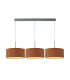 Baymont Polished Chrome 3 Light E27 Linear Pendant With 40cm x 18cm Dual Faux Silk Shade Raw Cocoa/Grecian Bronze-1