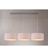 Baymont Polished Chrome 3 Light E27 Linear Pendant With 40cm x 18cm Dual Faux Silk Shade Taupe/Halo Gold-2